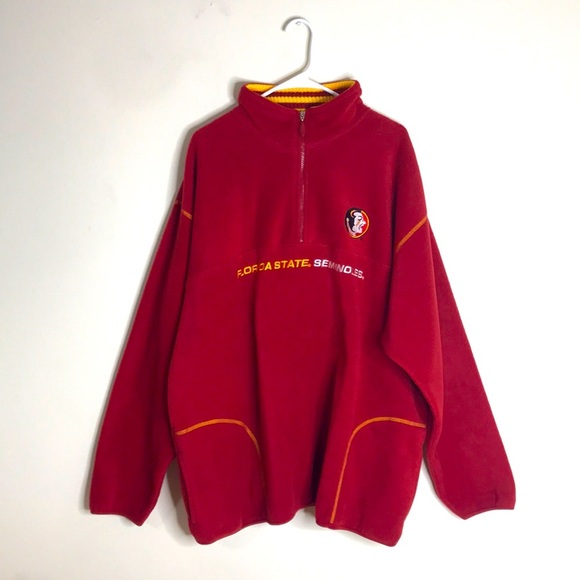 VTG Lee Sports Florida State Seminoles Fleece 1/4 Zip Pullover Sweatshirt - Picture 1 of 12